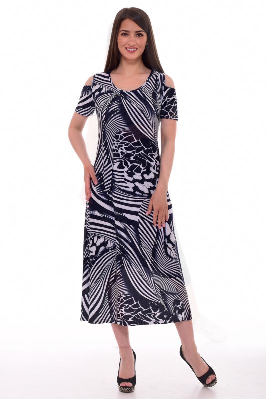 Women's sundress 4-079d (blue and white)