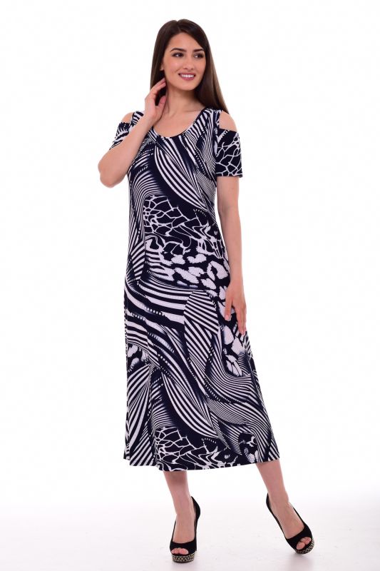 Women's sundress 4-079d (blue and white)