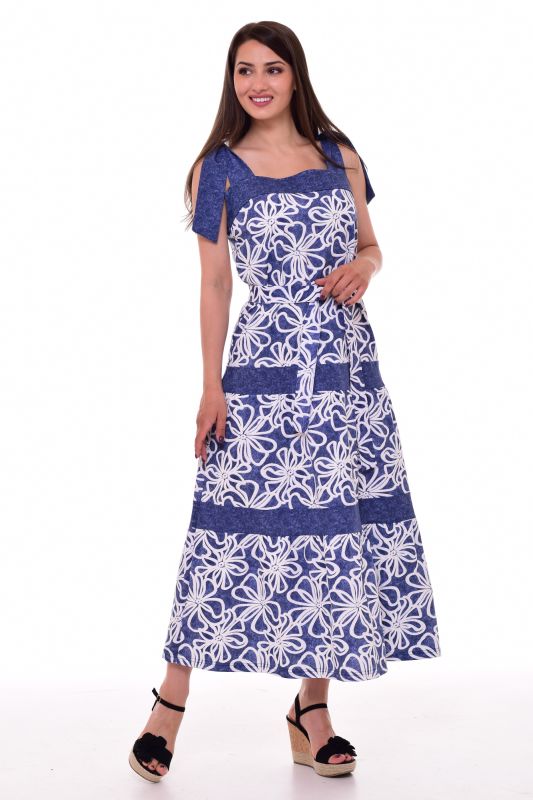 Women's sundress 4-086a (flowers+jeans)