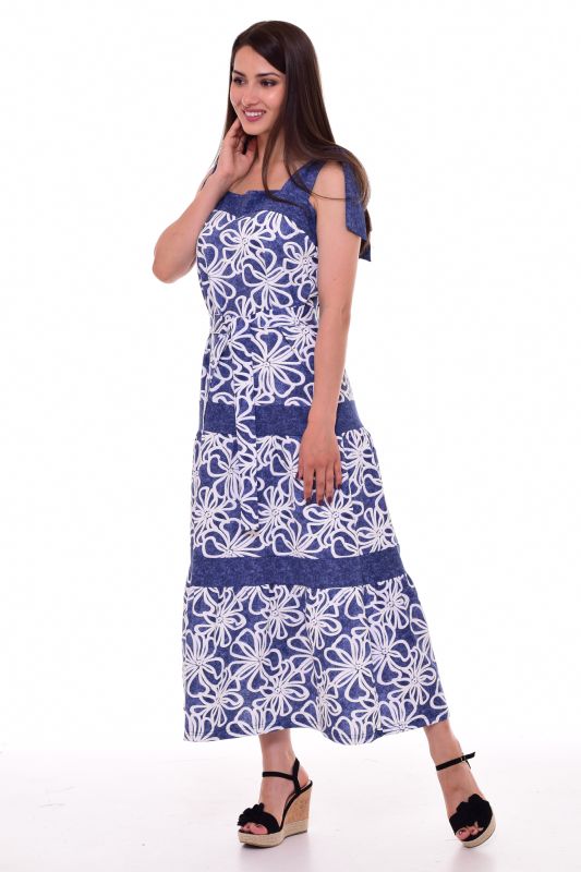 Women's sundress 4-086a (flowers+jeans)